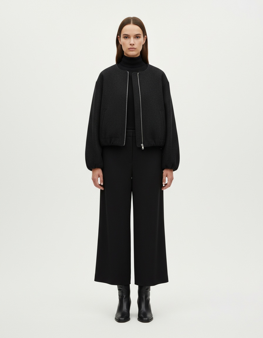 Giacca da aviatore morbida - Capospalla da donna minimalista e di tendenza KUN-00067