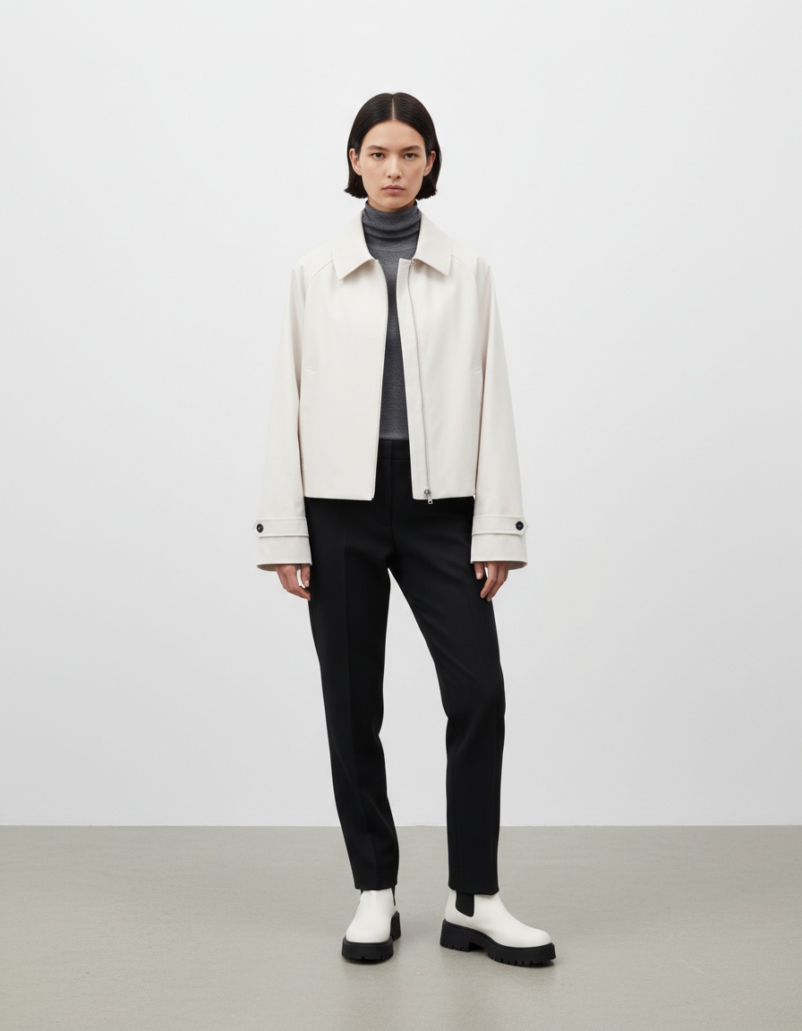 Trench corto impermeabile da donna, casual e alla moda KUN-00068