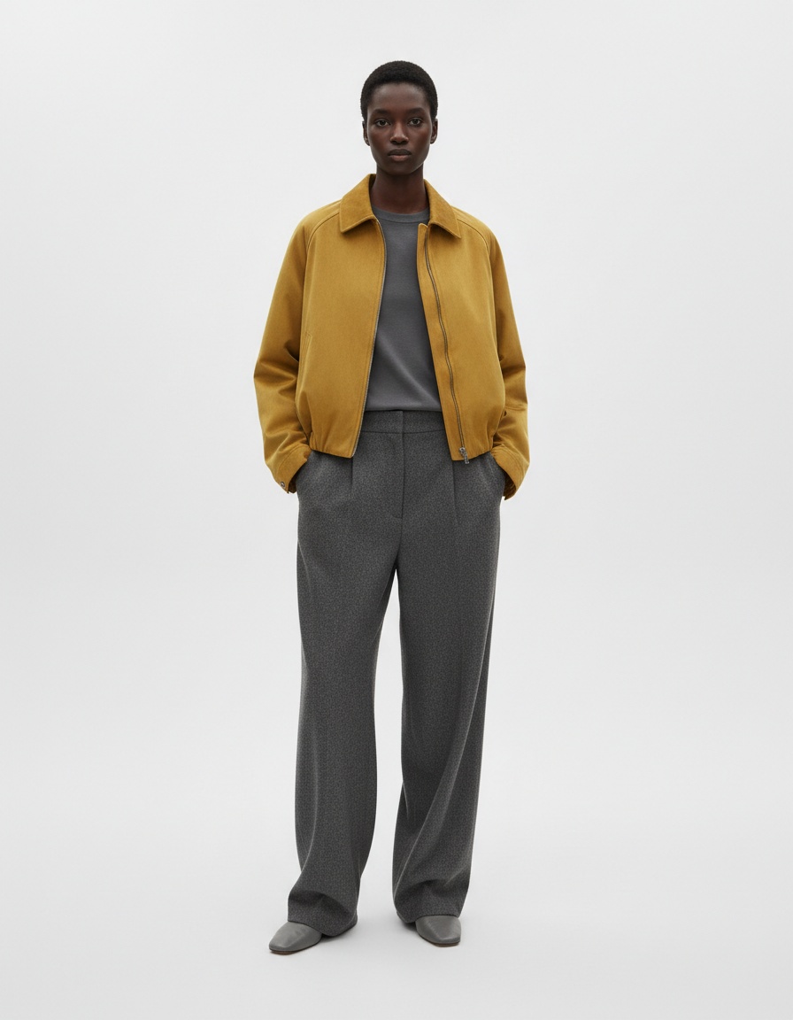 Giacca bomber in finta pelle scamosciata - Modello aviatore da donna KUN-00069