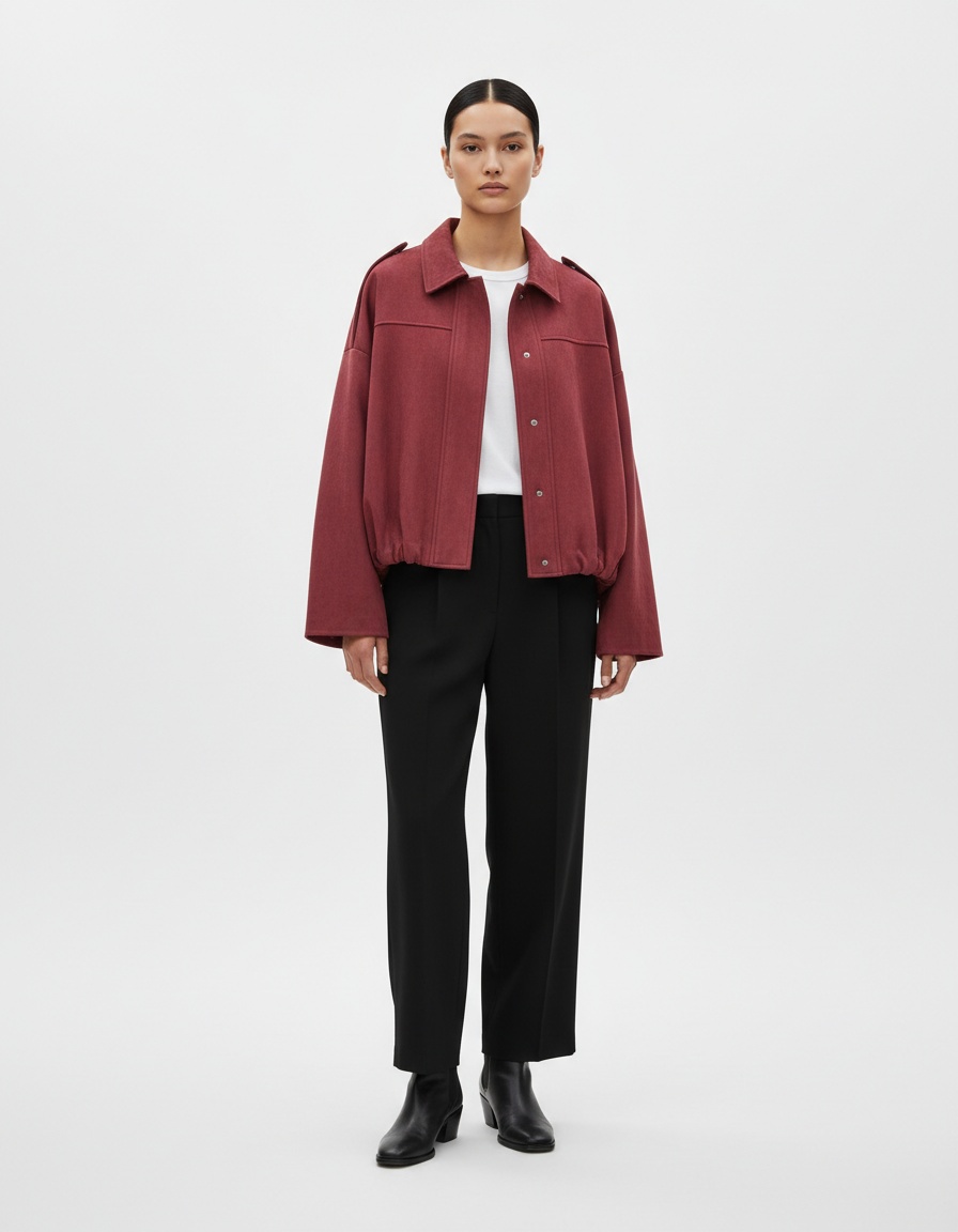 Giacca bomber in finta pelle scamosciata - Elegante capospalla stile aviatore KUN-00075