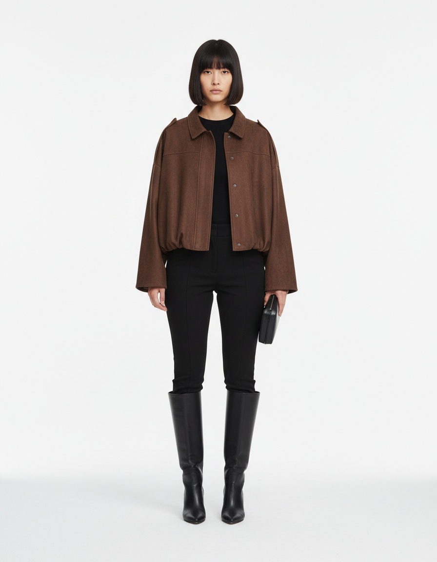 Giacca bomber in finta pelle scamosciata - Elegante capospalla stile aviatore KUN-00075