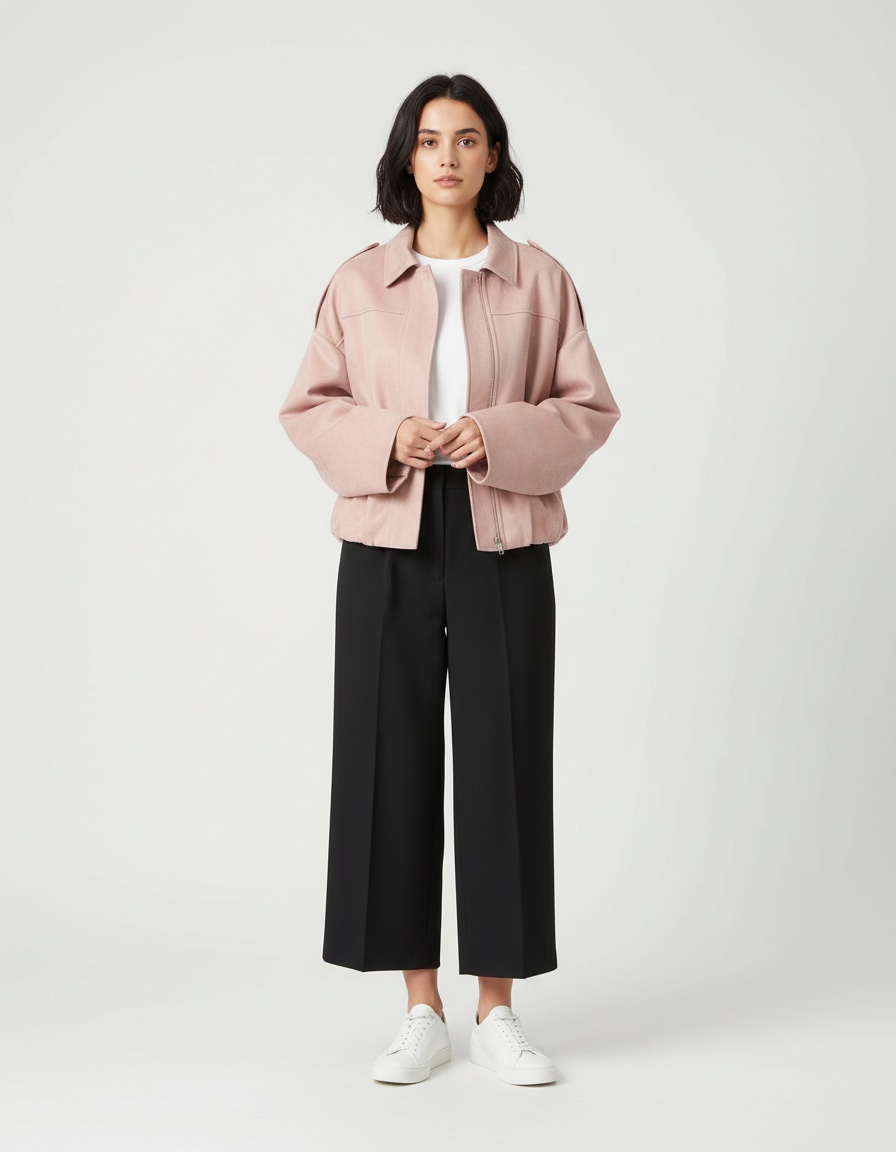 Giacca bomber in finta pelle scamosciata - Elegante capospalla stile aviatore KUN-00075