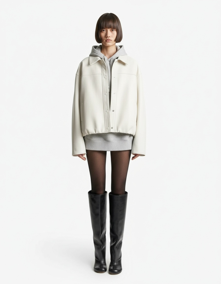 Giacca bomber in finta pelle scamosciata - Elegante capospalla stile aviatore KUN-00075