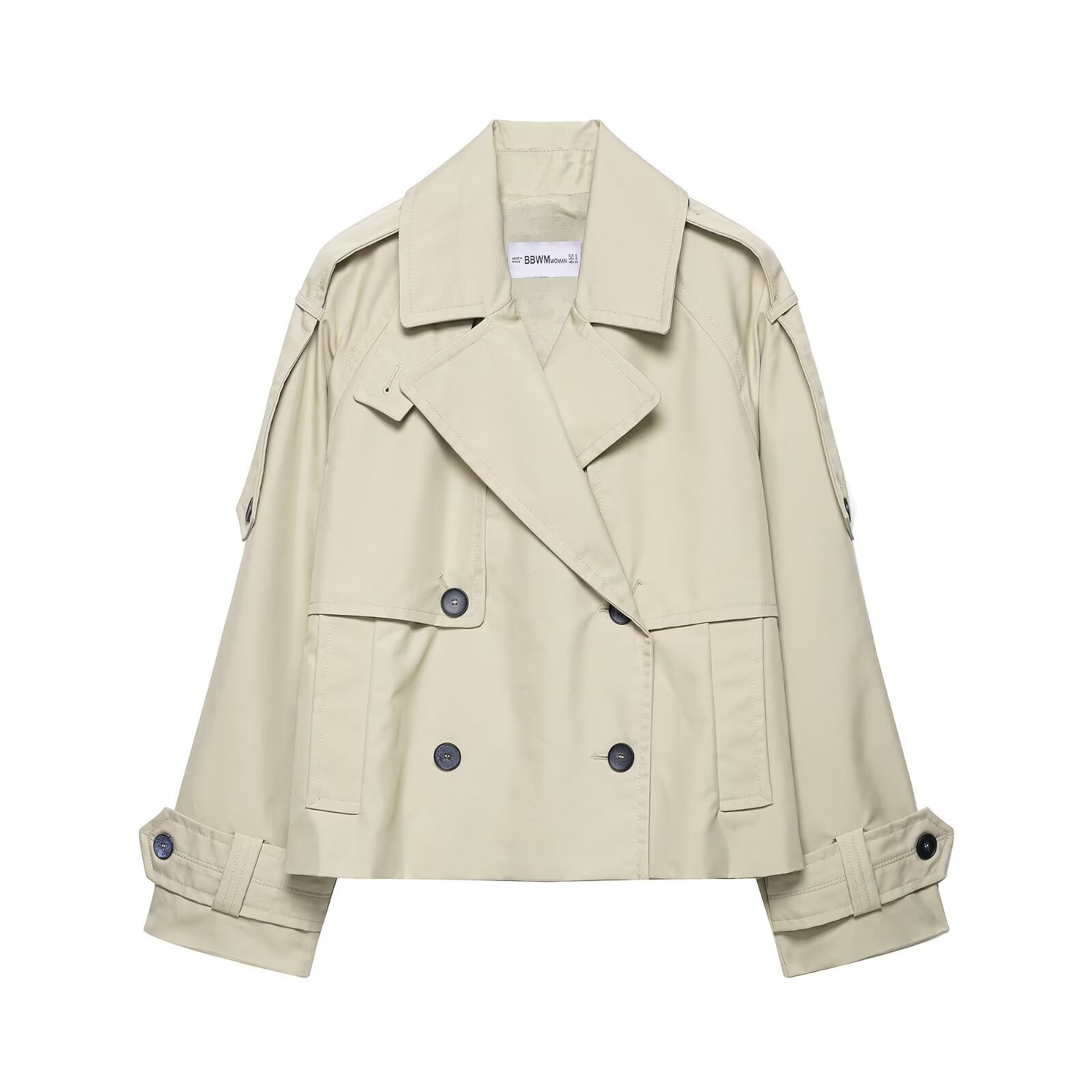 Trench da donna impermeabile, corto, alla moda, antivento KUN-00088