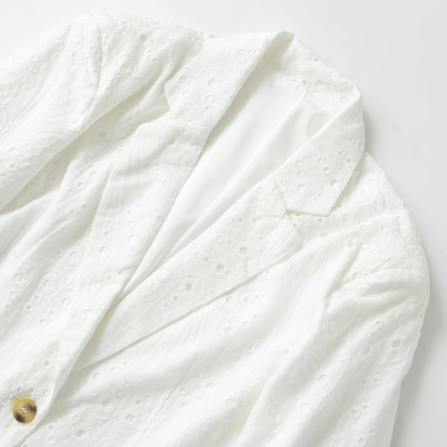 Giacca casual monopetto in pizzo ricamato KUN-00119