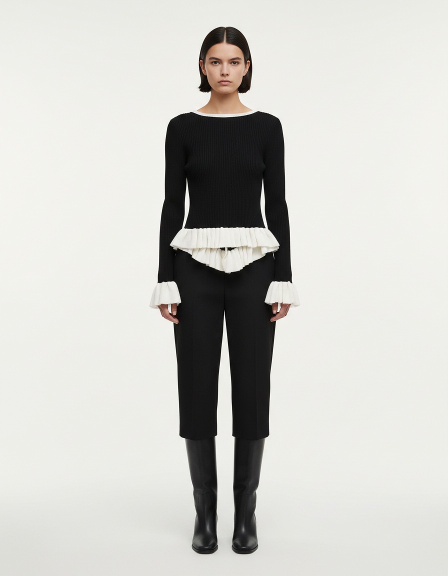 Giacca da donna a strati con blocchi di colore - Stile chic europeo KUN-00121