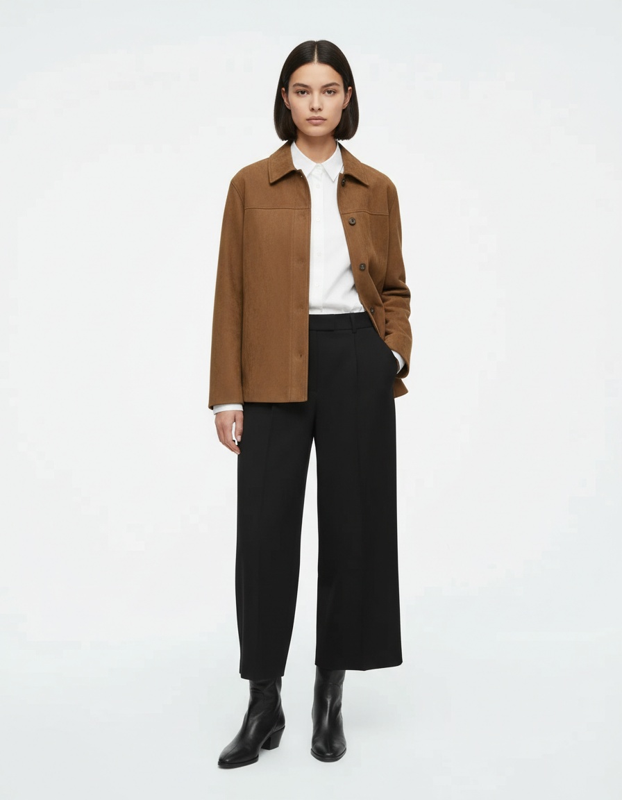 Giacca in pelle scamosciata da donna, casual ed elegante, capospalla KUN-00130