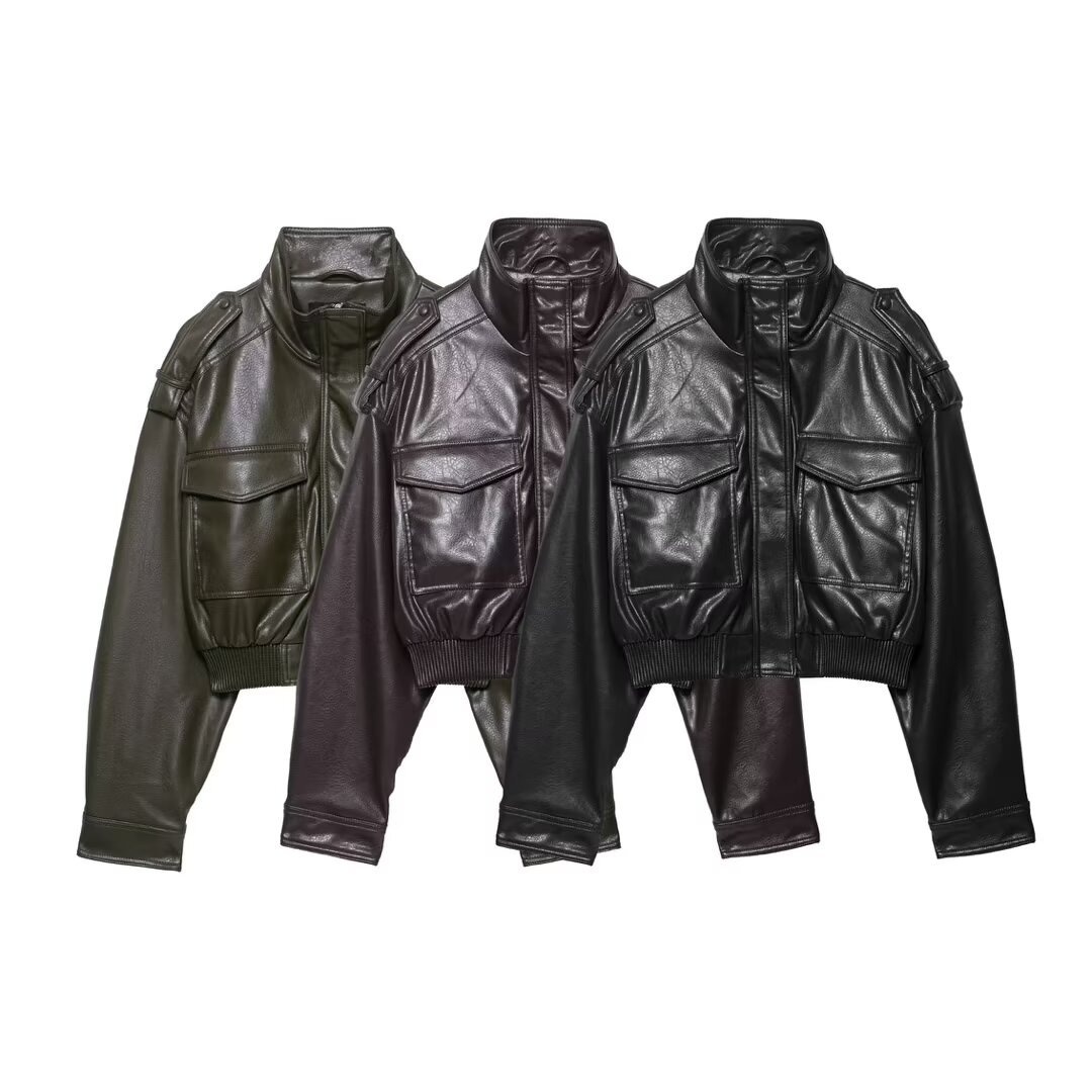 Giacca corta in similpelle - Elegante capospalla casual KUN-00131