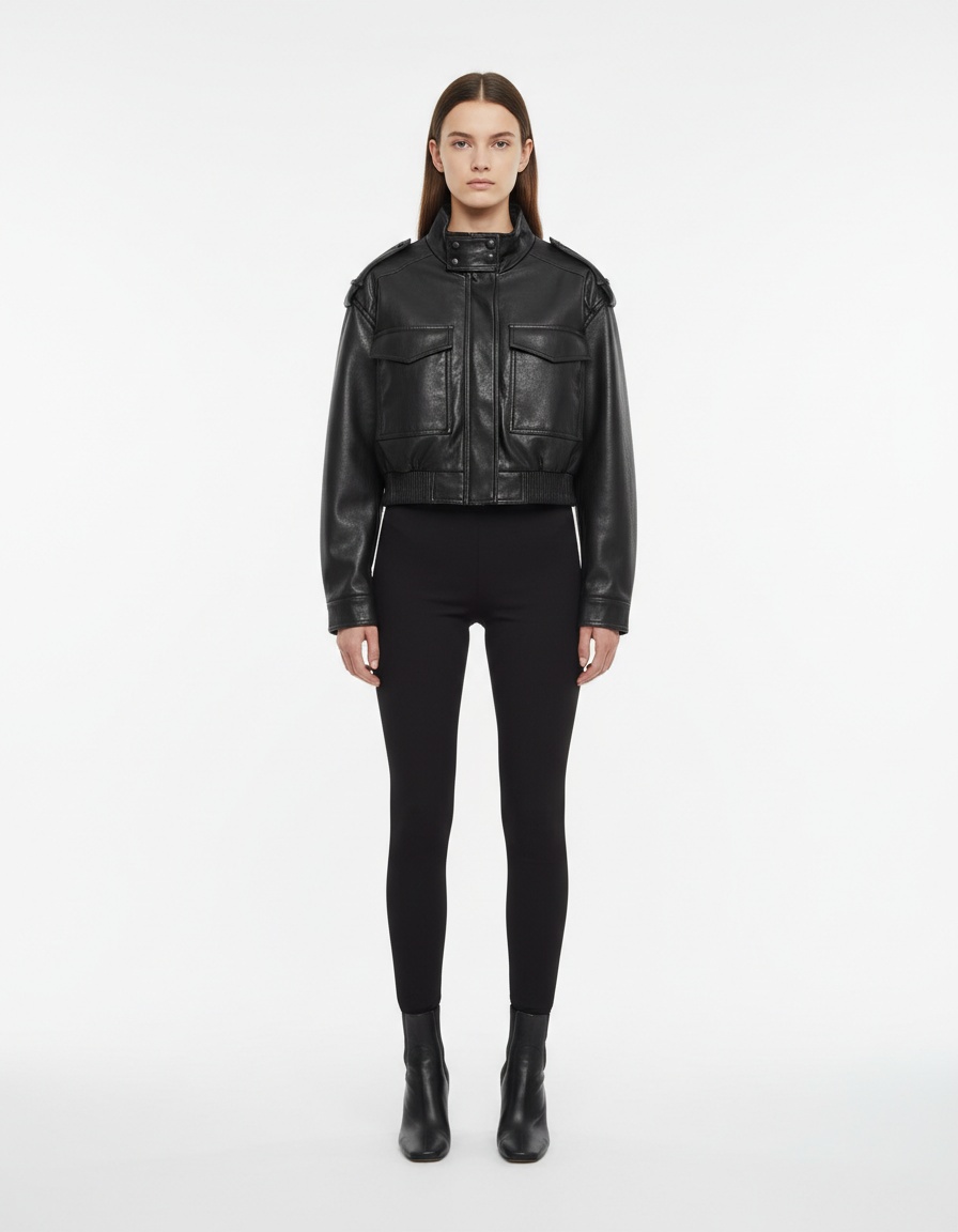 Giacca corta in similpelle - Elegante capospalla casual KUN-00131