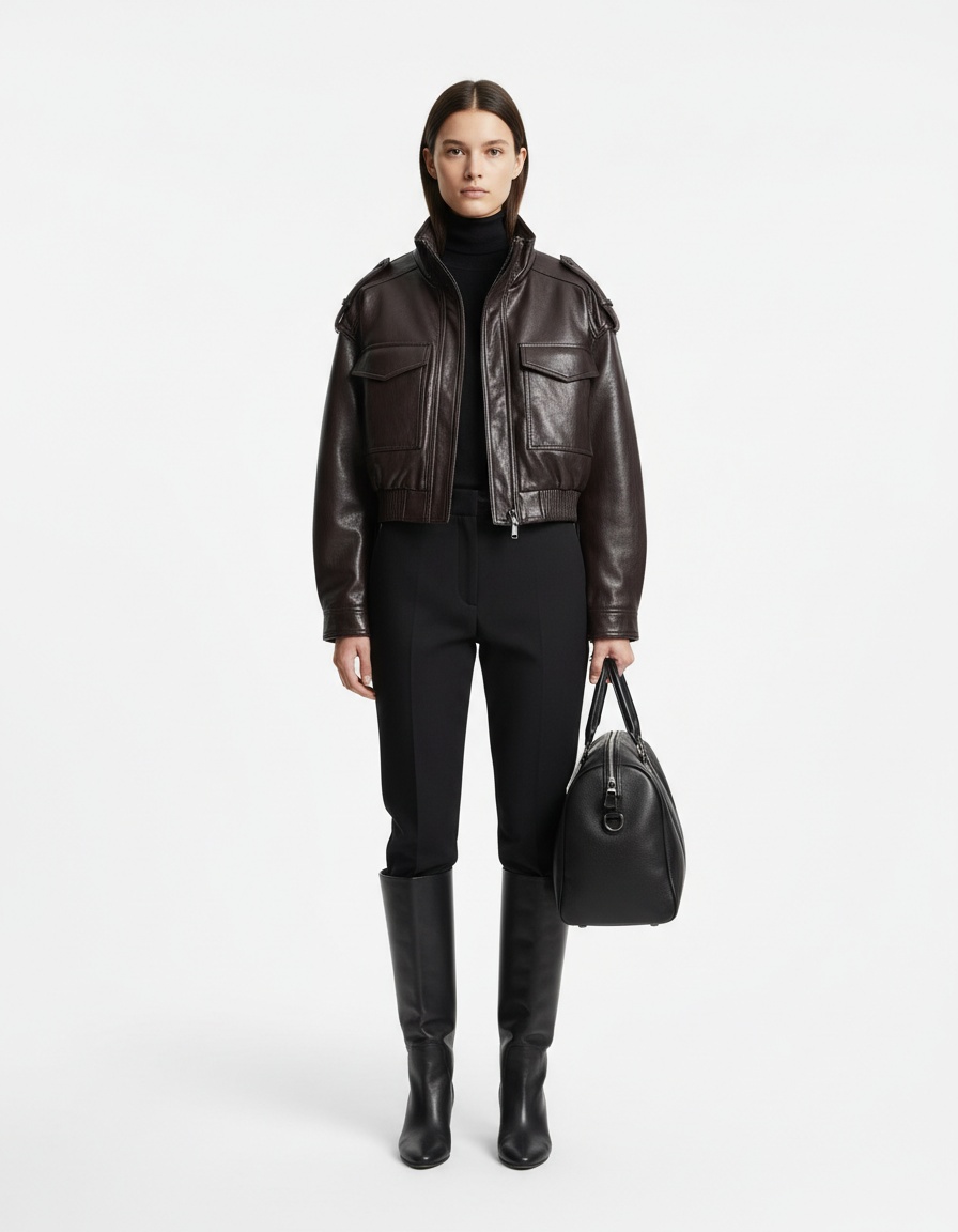 Giacca corta in similpelle - Elegante capospalla casual KUN-00131