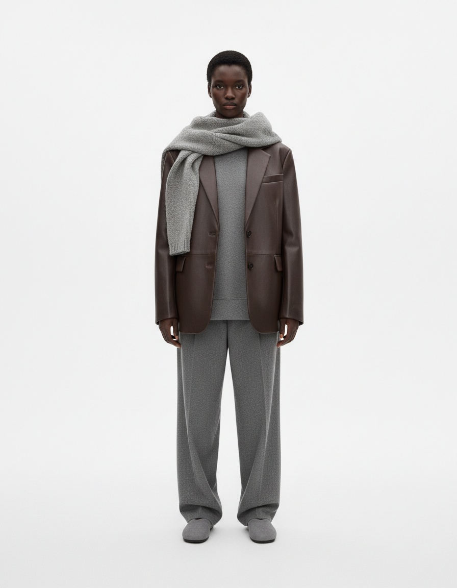 Blazer in similpelle - Elegante giacca in stile western con doppio bottone KUN-00133