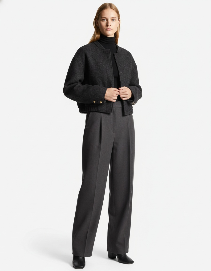 Giacca bomber da donna con orlo elasticizzato, capospalla alla moda KUN-00136