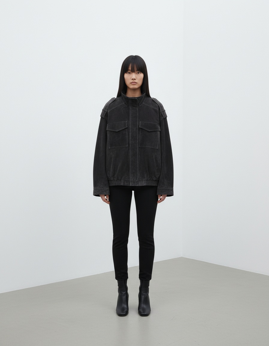 Giacca in similpelle scamosciata - Elegante capospalla casual KUN-00140