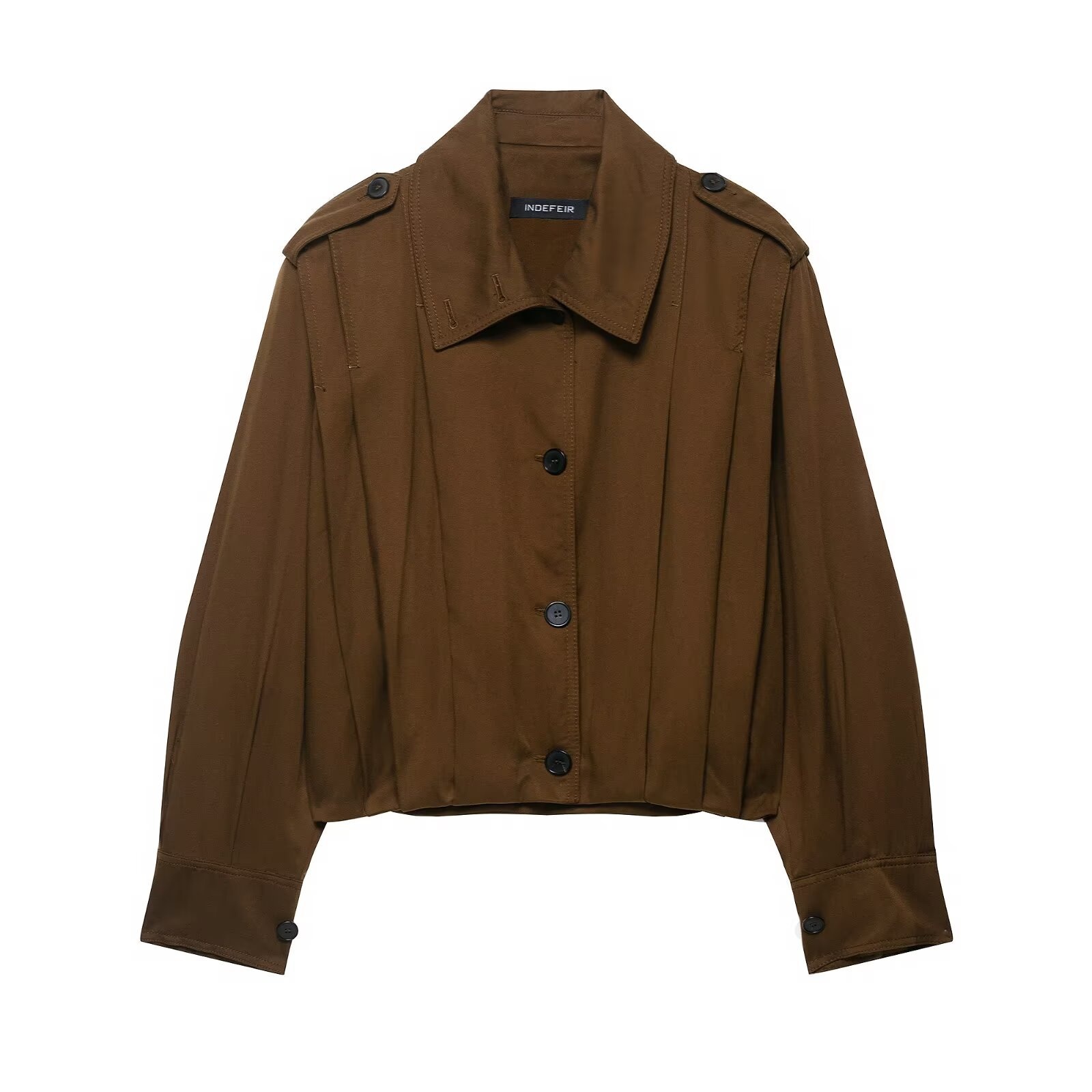 Giacca da donna alla moda con pieghe e cintura KUN-00144