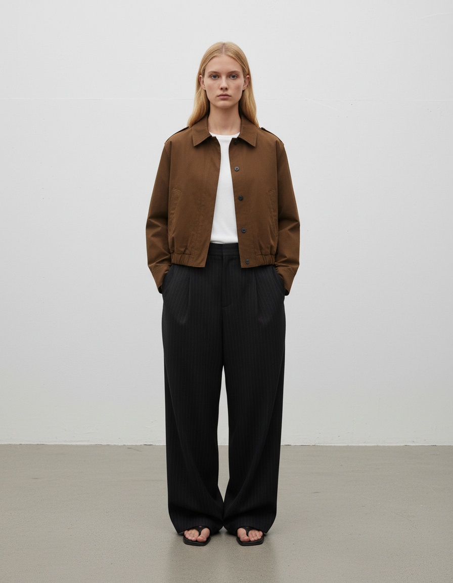 Giacca da donna alla moda con pieghe e cintura KUN-00144