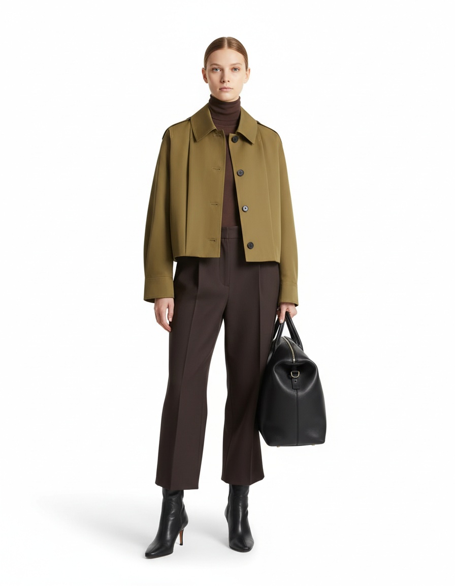 Giacca da donna alla moda con pieghe e cintura KUN-00144