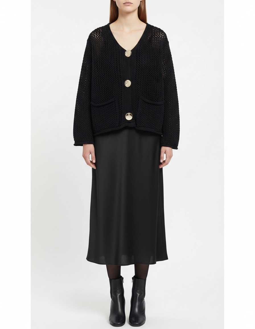 Cardigan a maglia grossa - Capospalla di tendenza in stile europeo KUN-00145