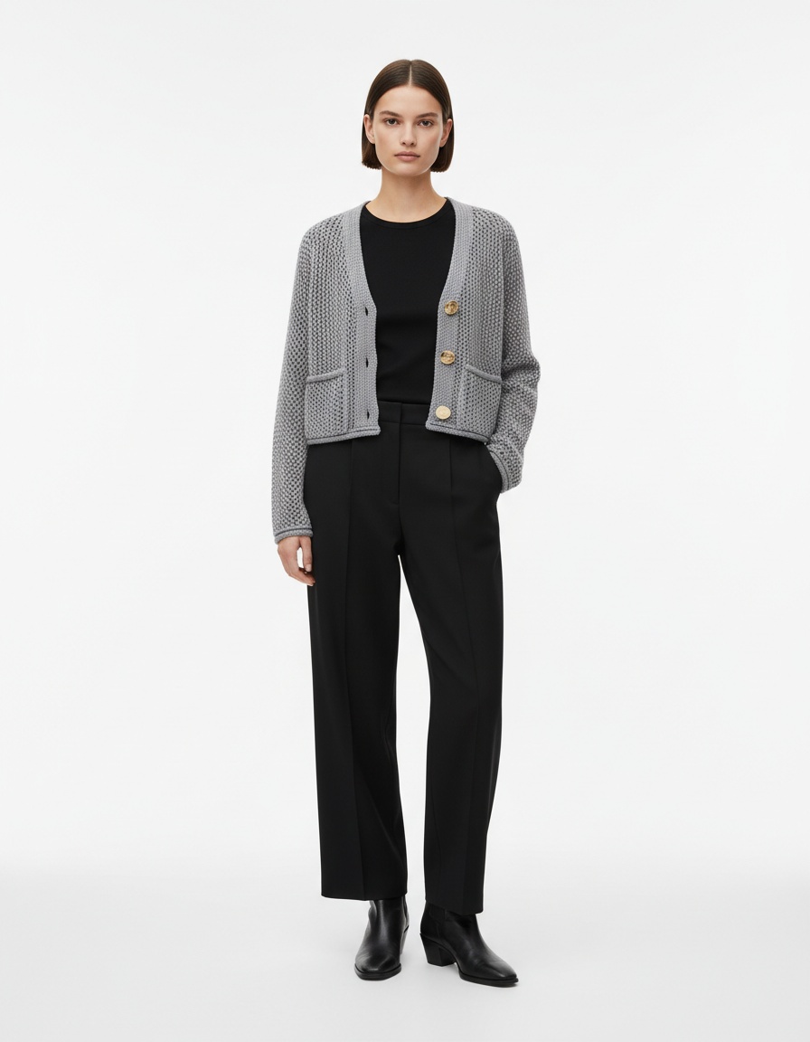 Cardigan a maglia grossa - Capospalla di tendenza in stile europeo KUN-00145