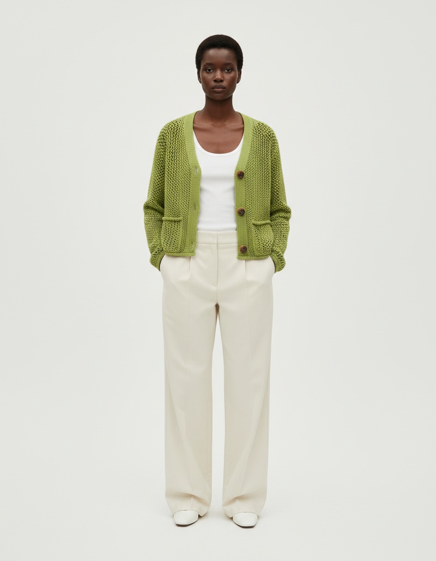 Cardigan a maglia grossa - Capospalla di tendenza in stile europeo KUN-00145