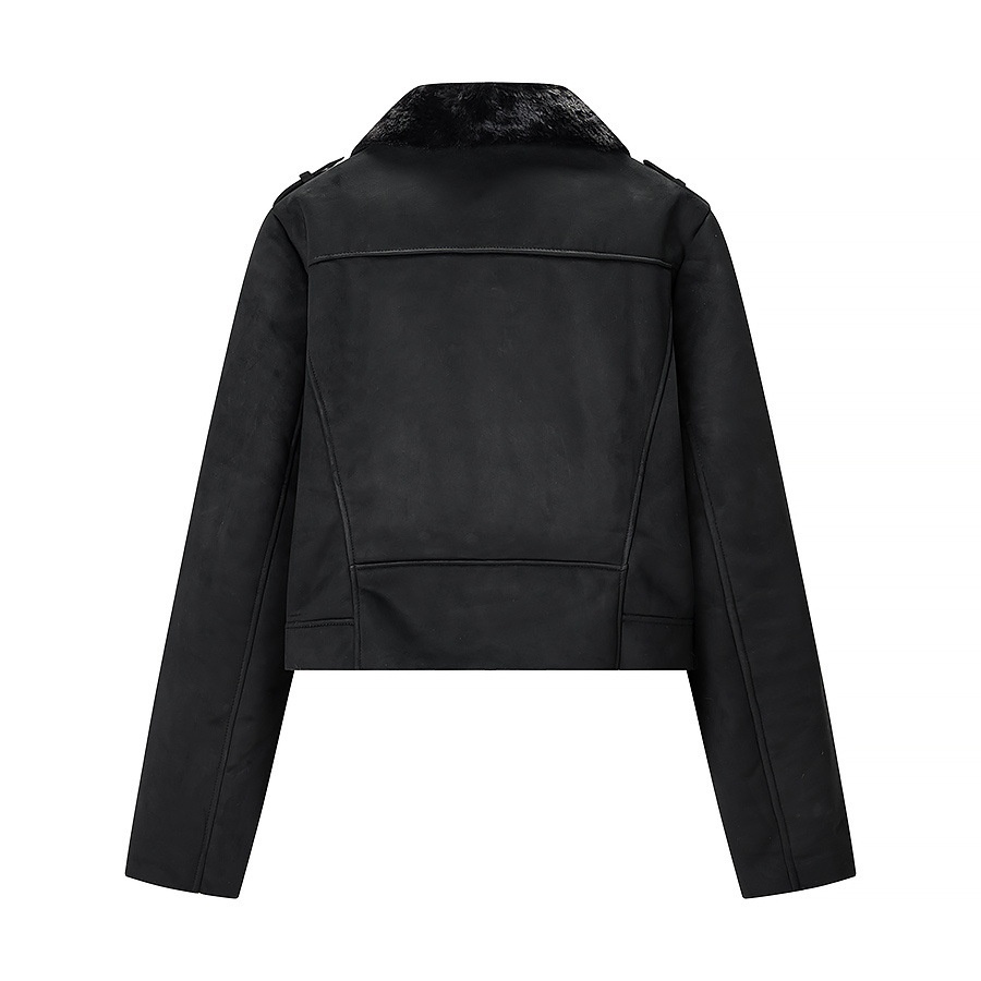 Giacca in finta pelliccia di montone, capospalla casual e alla moda KUN-00155