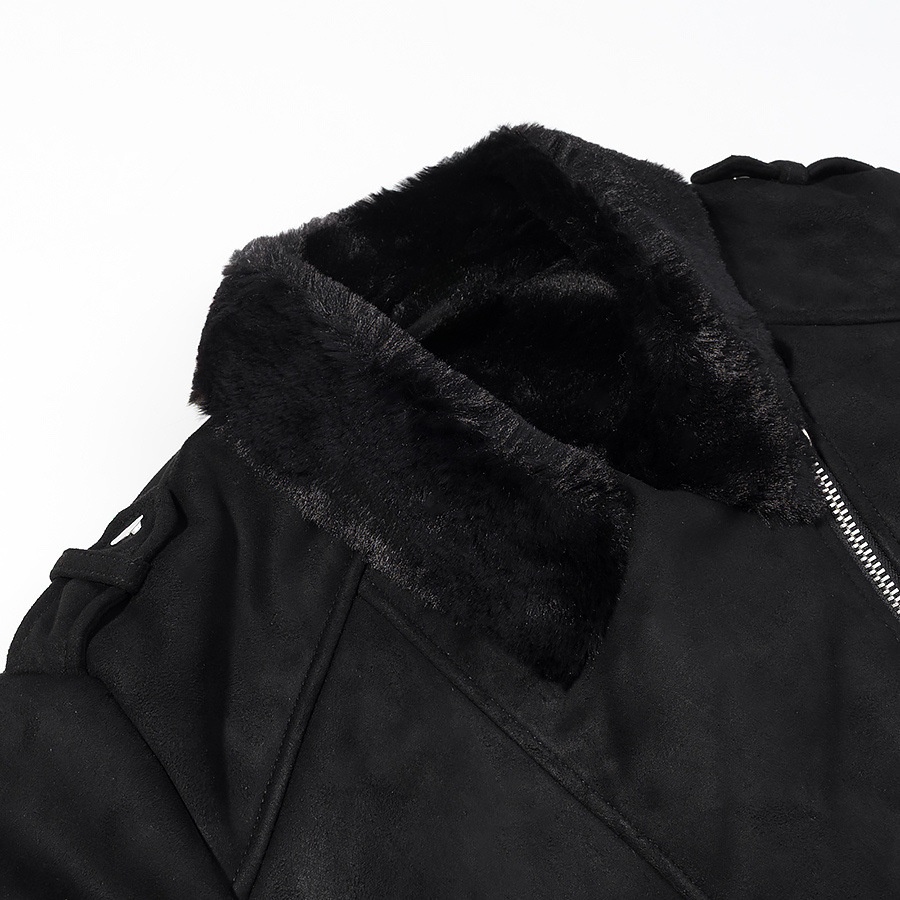 Giacca in finta pelliccia di montone, capospalla casual e alla moda KUN-00155