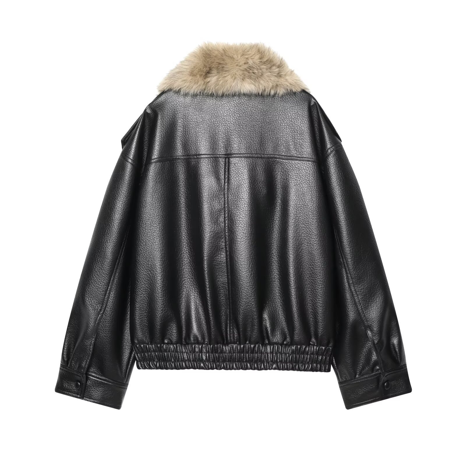 Giacca in similpelle con colletto removibile - Moda donna KUN-00156