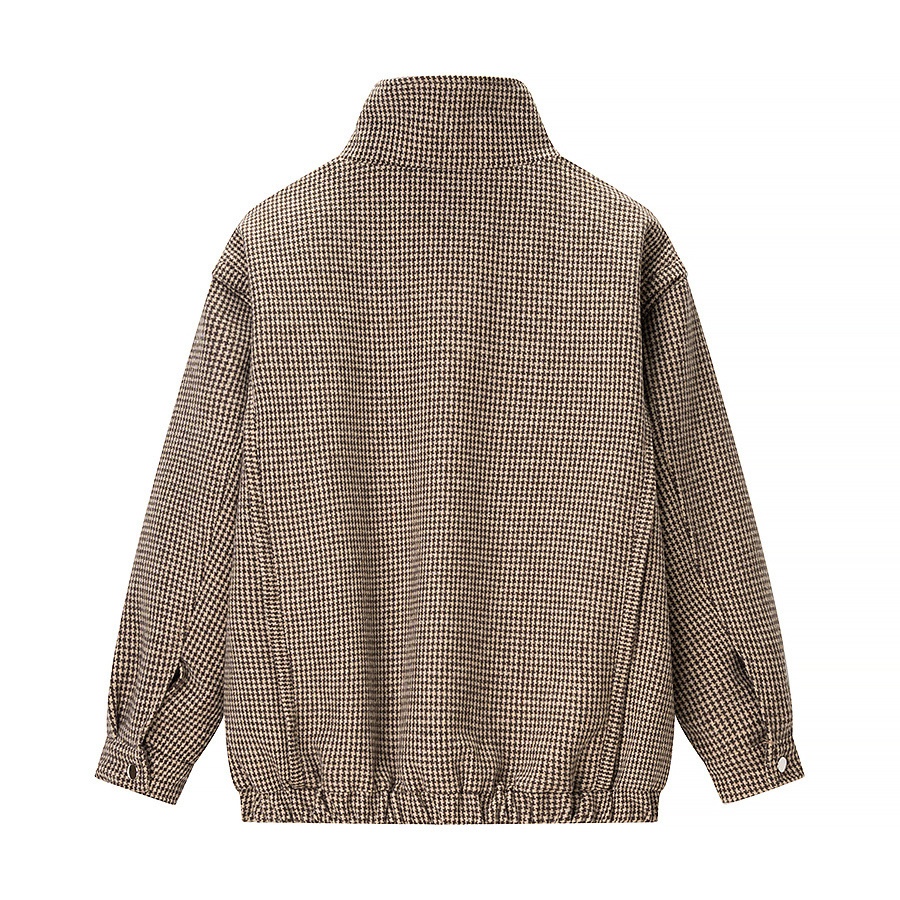 Giacca a quadri da donna, bomber casual alla moda KUN-00158