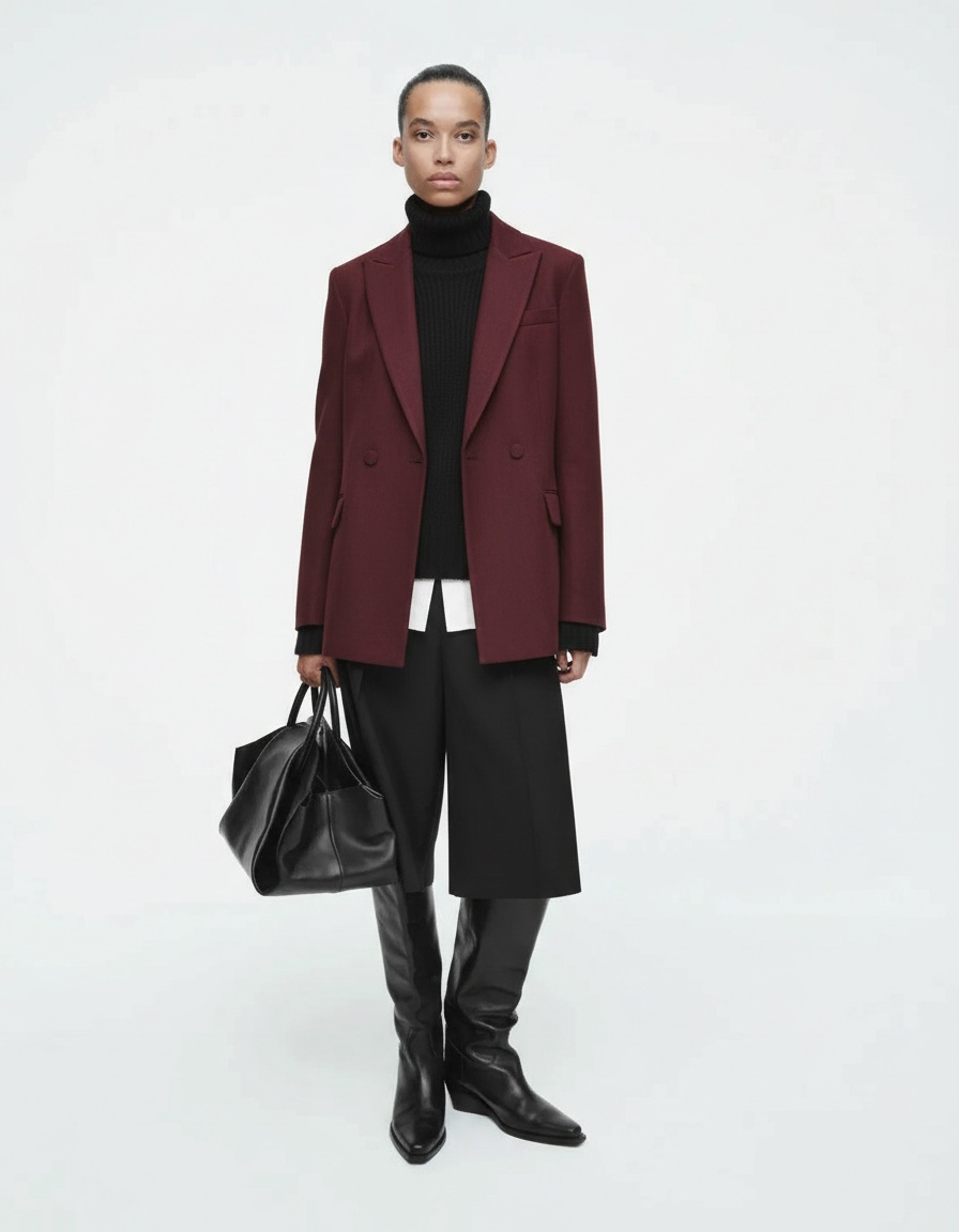 Giacca aderente a tinta unita con collo alto - Elegante capospalla casual KUN-00161