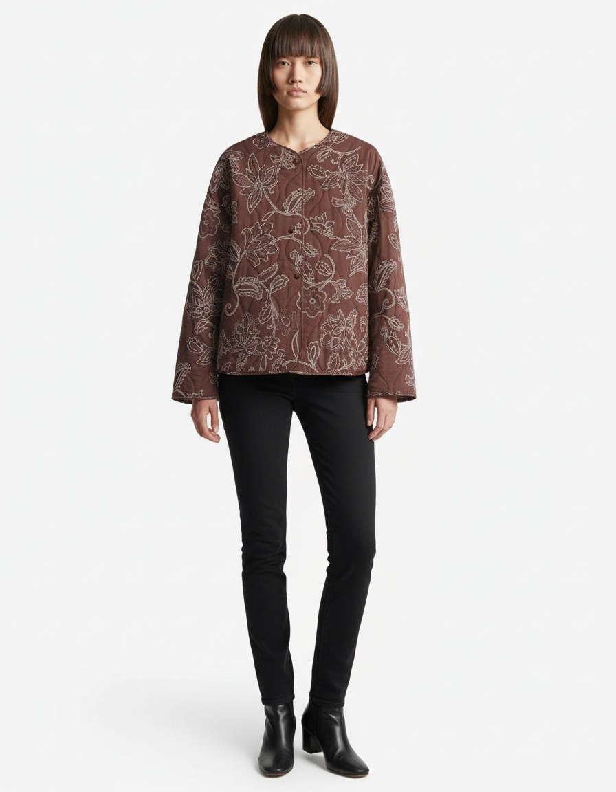 Giacca trapuntata stampata - Elegante capospalla da donna in stile europeo KUN-00167