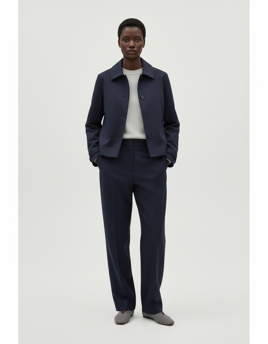 Giacca corta casual da donna a doppio petto, alla moda, modello KUN-00172