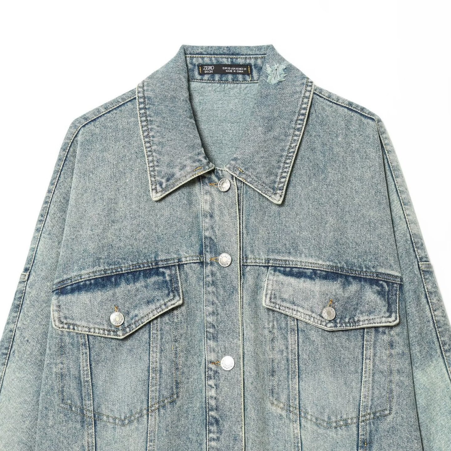 Giacca di jeans oversize, casual e alla moda KUN-00174