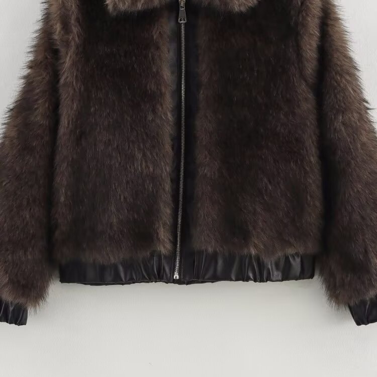 Giacca patchwork in pelliccia sintetica - Elegante e versatile KUN-00176