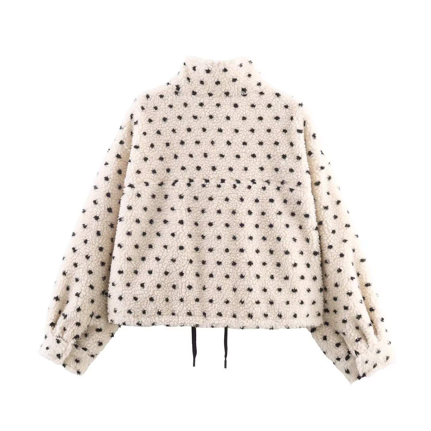 Giacca in pile a pois - Capospalla casual alla moda da donna KUN-00177