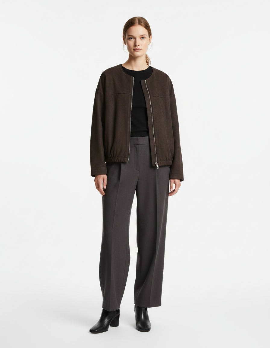 Giubbotto bomber in finta pelle scamosciata - Stile europeo KUN-00216