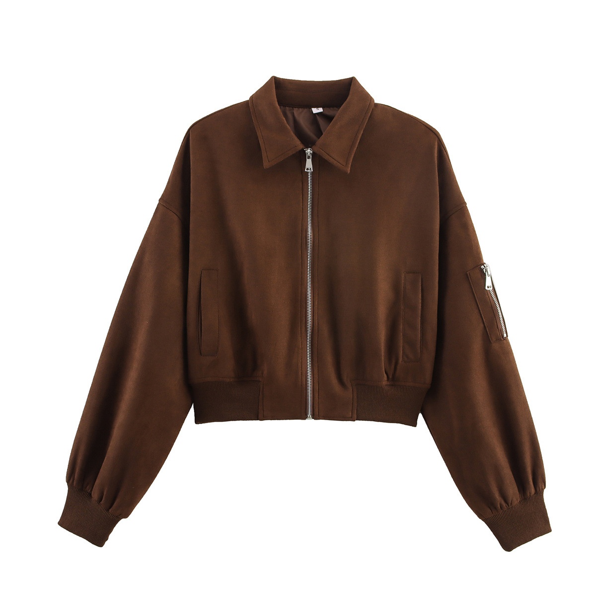 Giacca bomber in pelle scamosciata - Capospalla casual alla moda KUN-00282