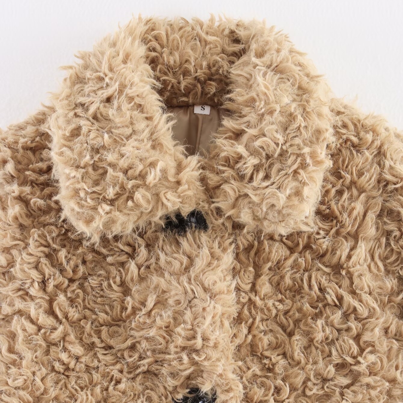 Giacca in finta pelliccia di montone, capospalla casual e alla moda KUN-00283