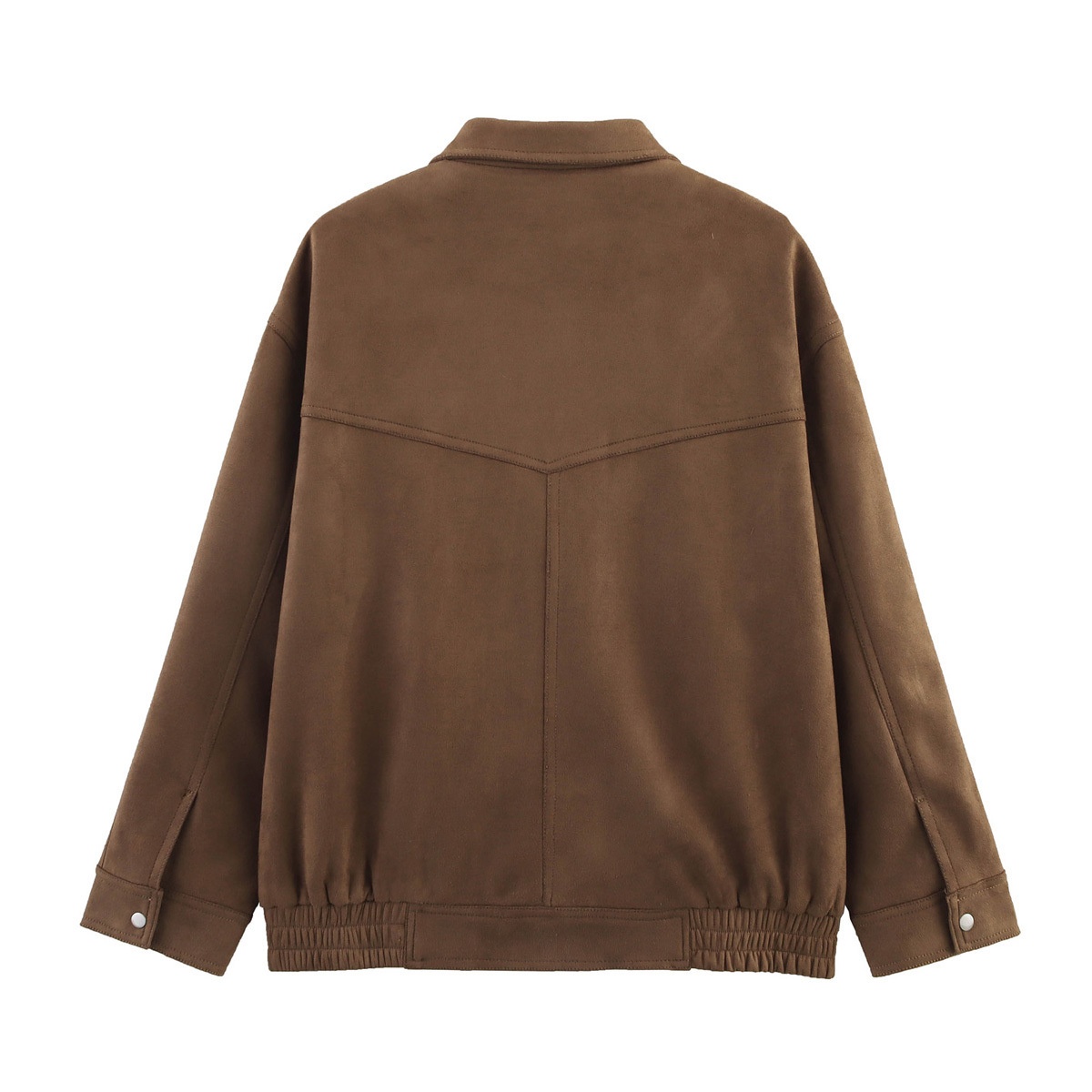 Giacca bomber in pelle scamosciata, vestibilità ampia - Moda donna KUN-00287
