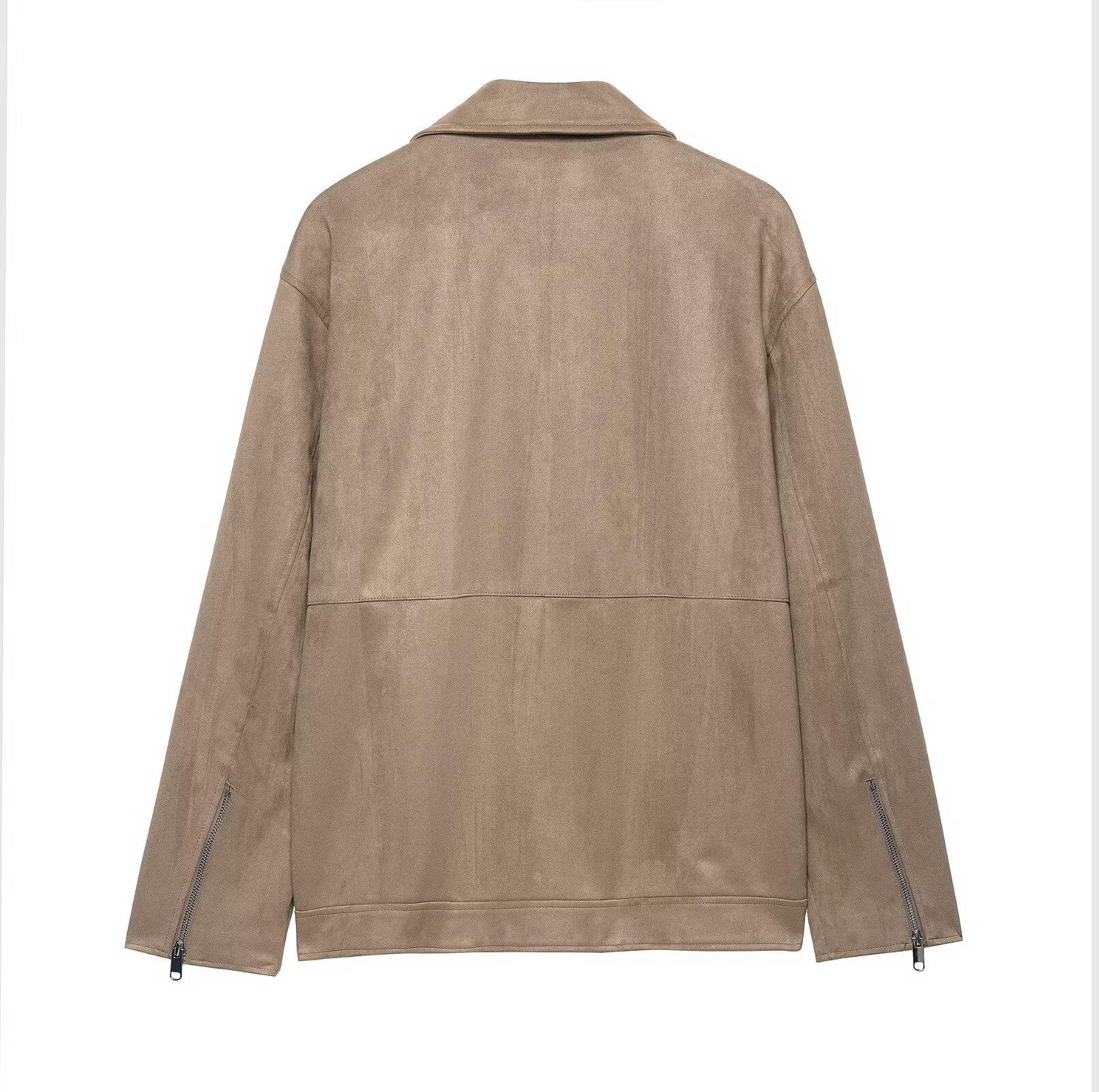 Giacca da motociclista in finta pelle scamosciata - Modello casual di tendenza da donna KUN-00288