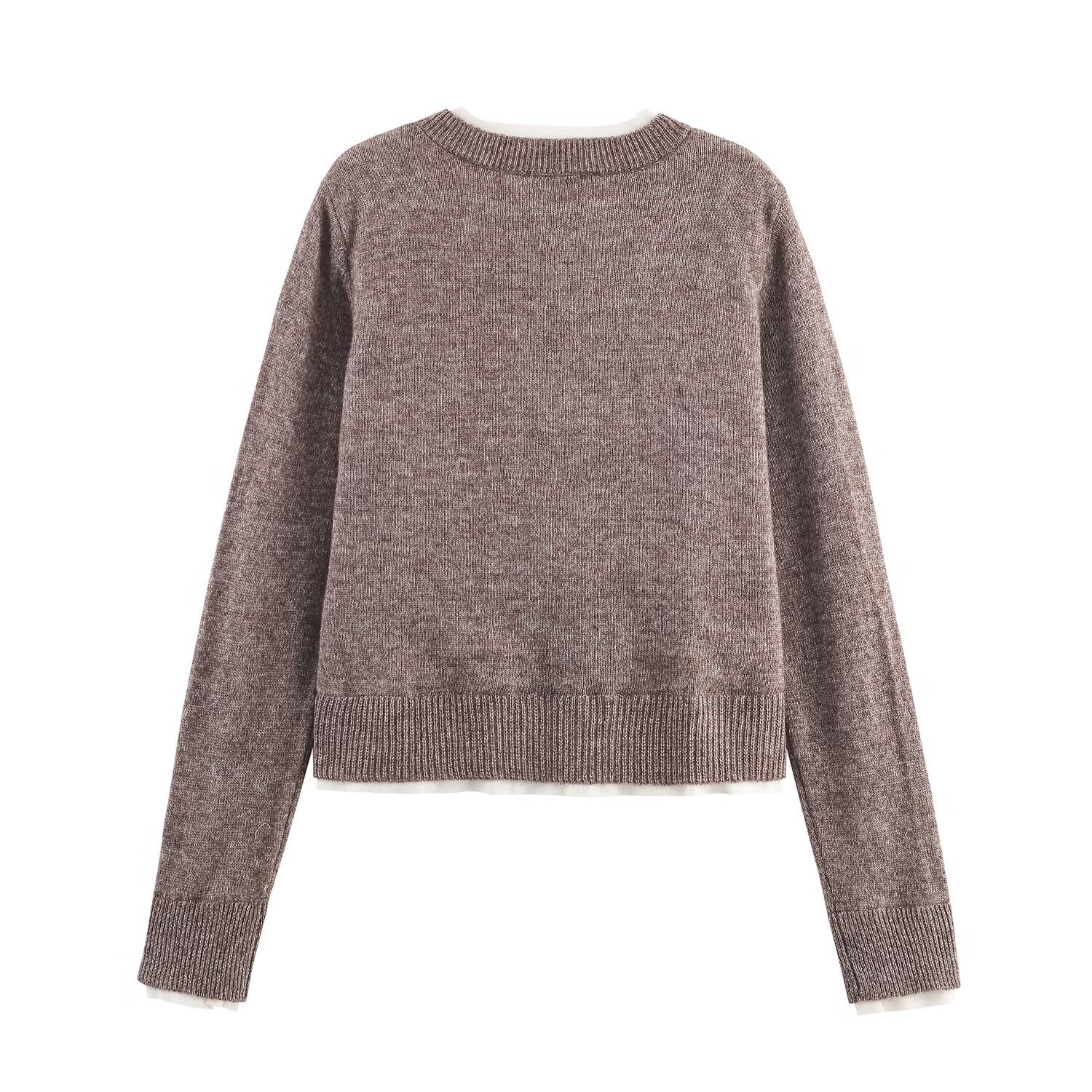 Cardigan in maglia con blocchi di colore, maglione elegante KUN-00293