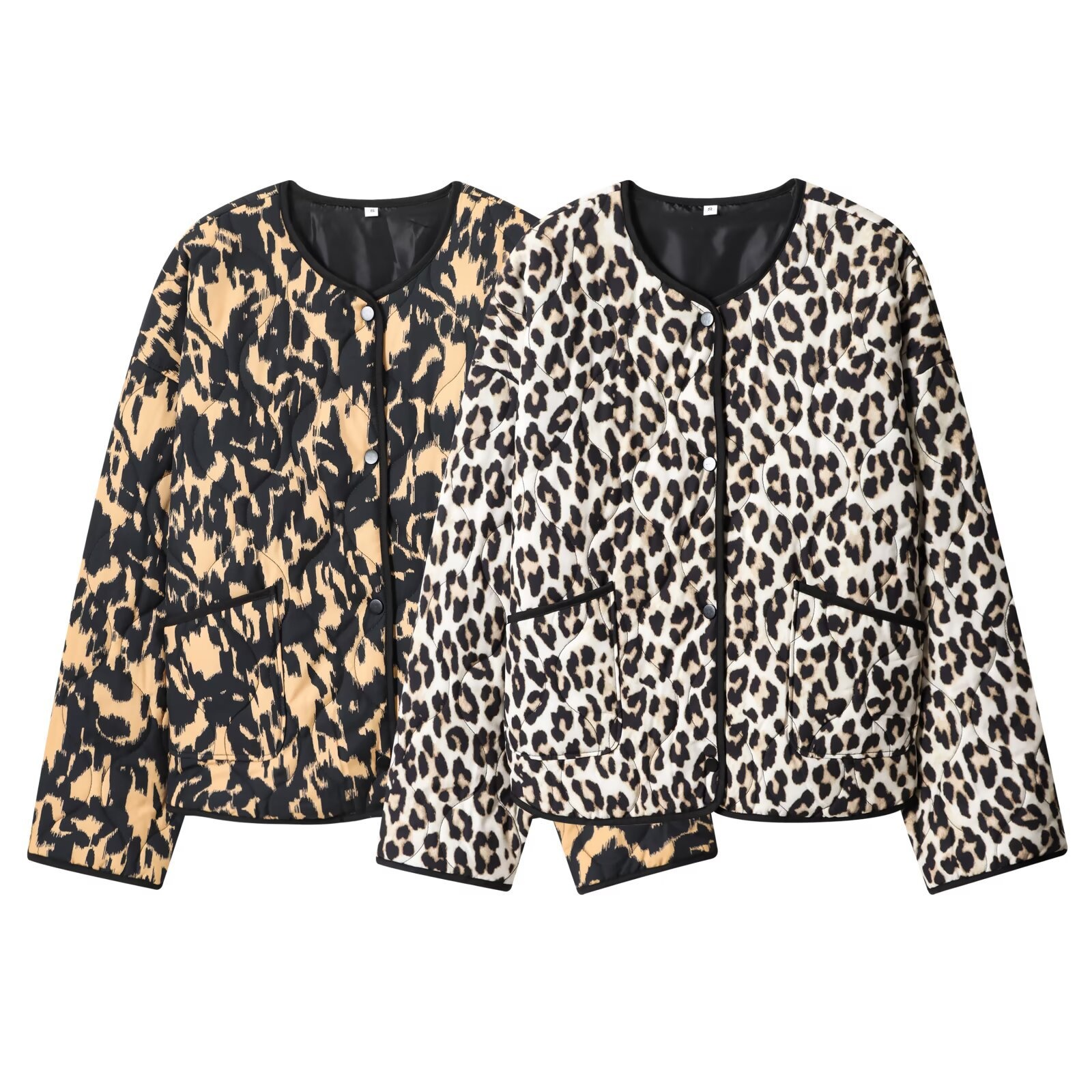 Giacca a maniche lunghe con stampa pitonata e bottoni, modello KUN-00295