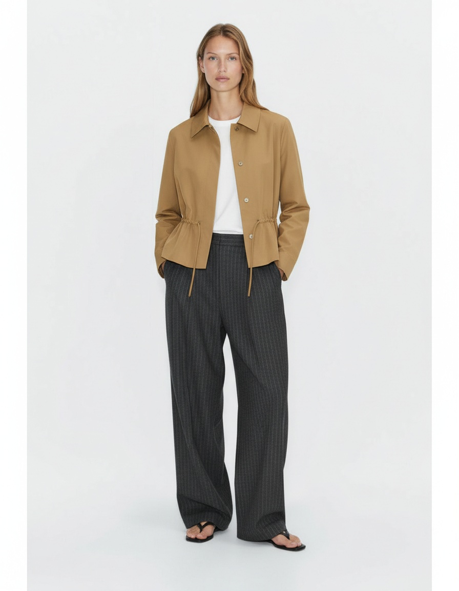 Parka corto da donna con vita regolabile KUN-00296