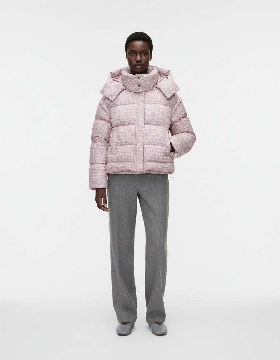 Giacca imbottita da donna in cotone - Cappotto stampato in stile europeo KUN-00004