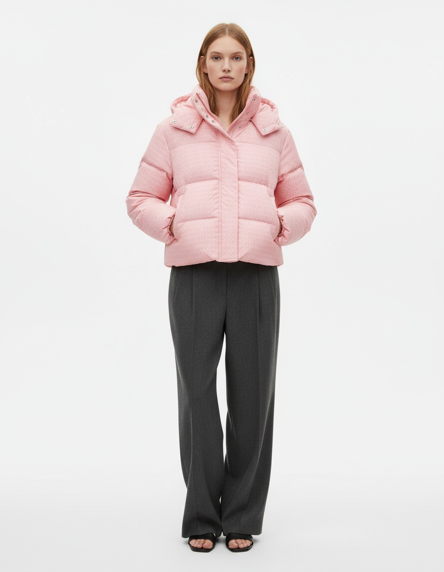 Giacca imbottita da donna in cotone - Cappotto stampato in stile europeo KUN-00004