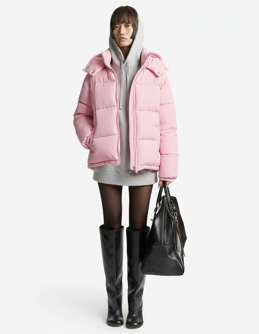 Giacca imbottita da donna in cotone, modello classico, disponibile in quattro colori, codice KUN-00006.