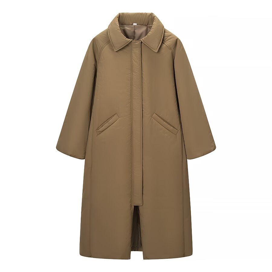 Cappotto lungo imbottito in misto cotone - Vestibilità oversize KUN-00008