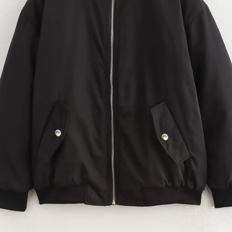 Giacca bomber da donna alla moda con arricciature - Vestibilità comoda KUN-00017