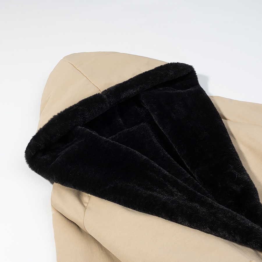 Women's Faux Fur Hooded Padded Coat Classic Longline KUN-00019