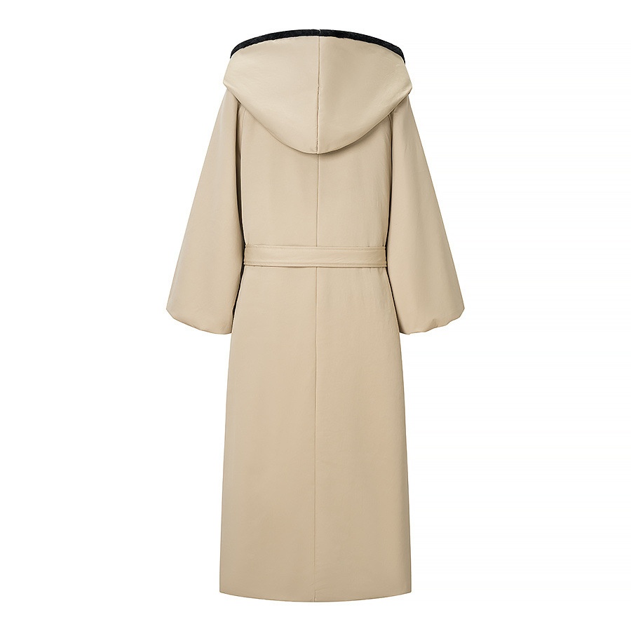 Women's Faux Fur Hooded Padded Coat Classic Longline KUN-00019