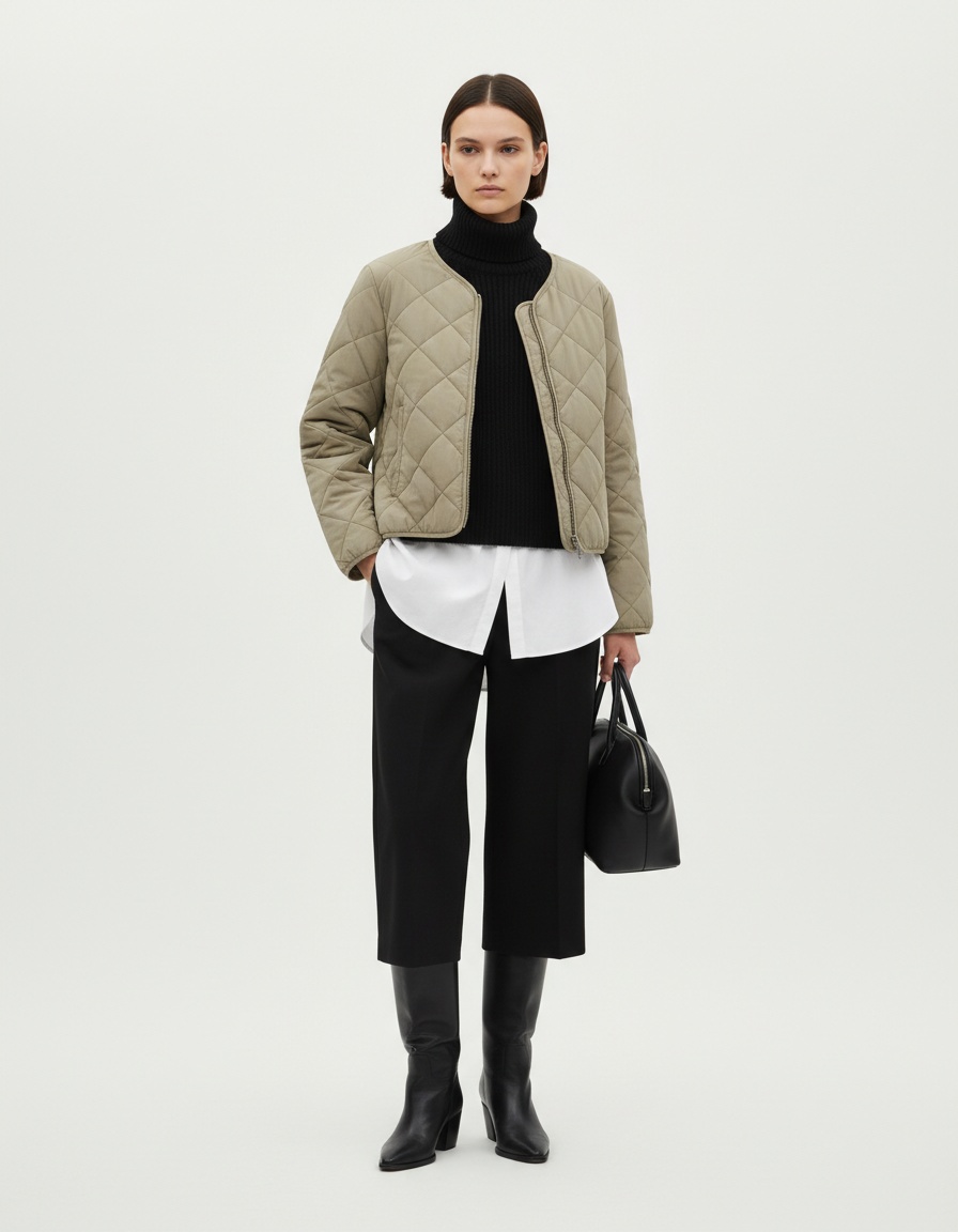 Cotton Diamond Quilted Padded Jacket - Stylish Classic KUN-00026