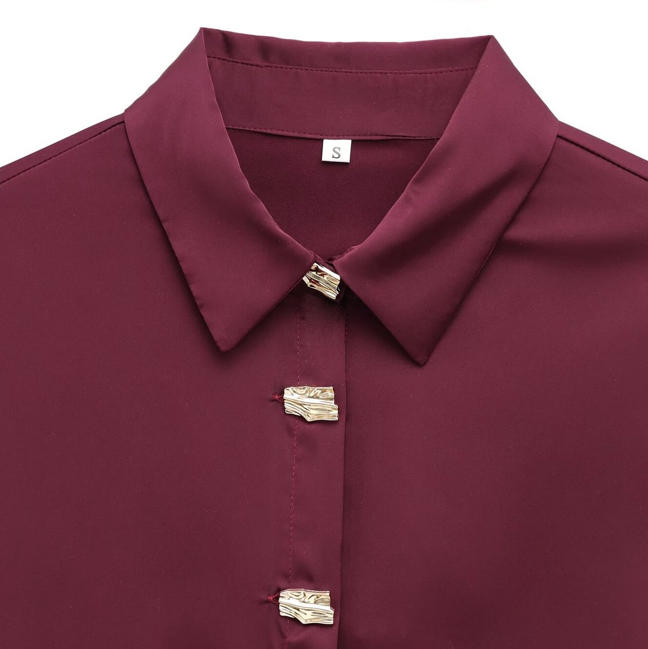 Camicia in raso - Blusa con bottoni dorati sul davanti KUN-00002